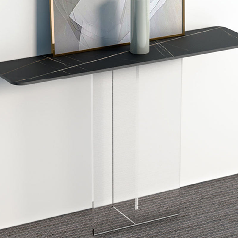 Rectangle Shape Contemporary Console Table Gold/Black Stone Console Sofa Table
