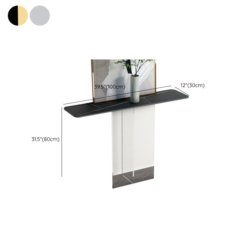 Rectangle Shape Contemporary Console Table Gold/Black Stone Console Sofa Table