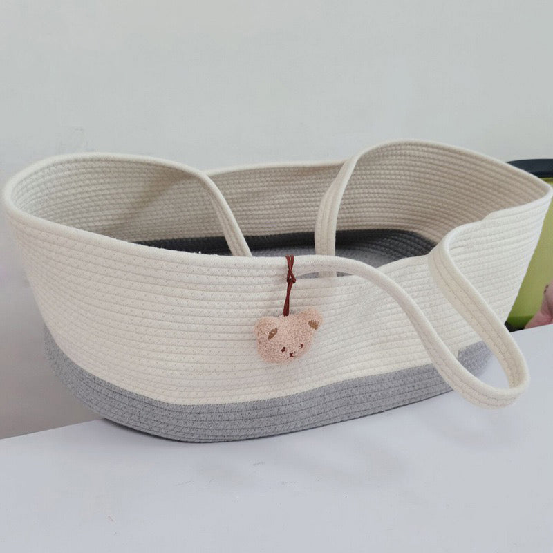Portable Oval Crib Cradle Folding Moses Basket for Newborn and Baby