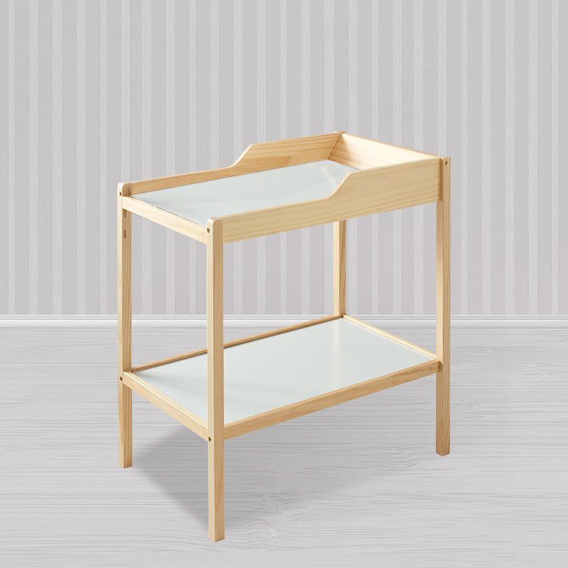 Wooden Baby Changing Table Flat Top Changing Table with Safety Rails
