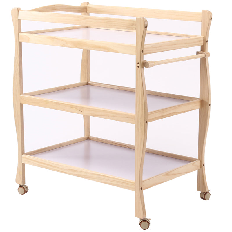 Wooden Baby Changing Table Safety Rails Changing Table with Storage