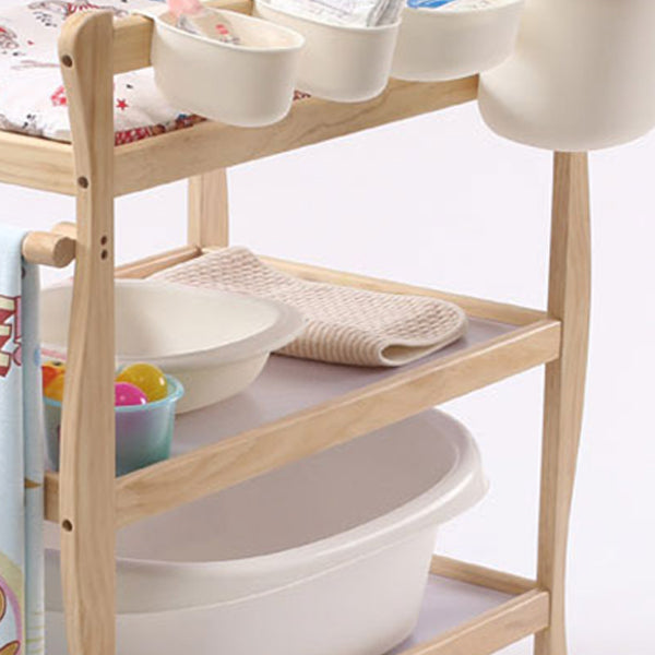 Wooden Baby Changing Table Safety Rails Changing Table with Storage