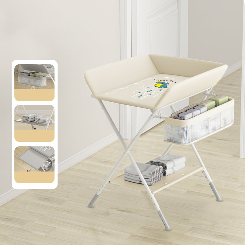 Modern Folding Baby Changing Table Metal Flat Top Changing Table