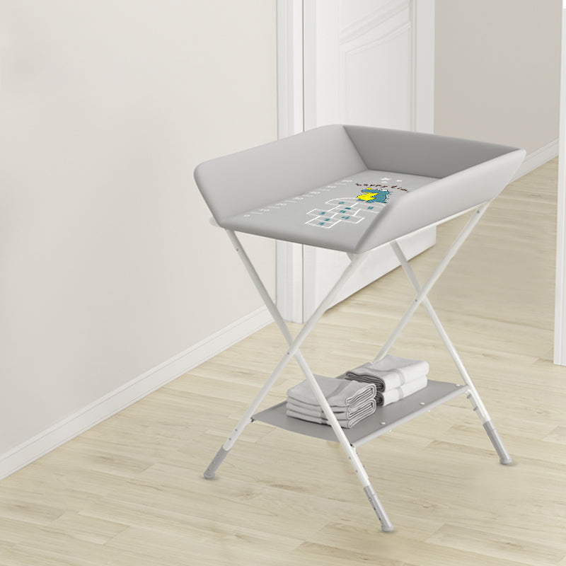 Modern Folding Baby Changing Table Metal Flat Top Changing Table