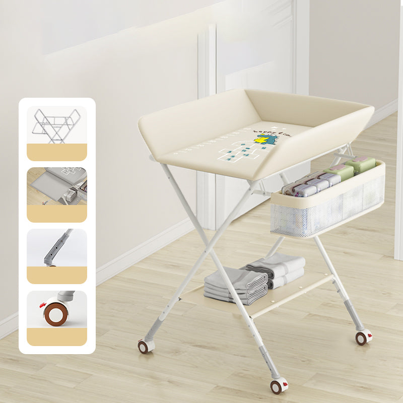 Modern Folding Baby Changing Table Metal Flat Top Changing Table
