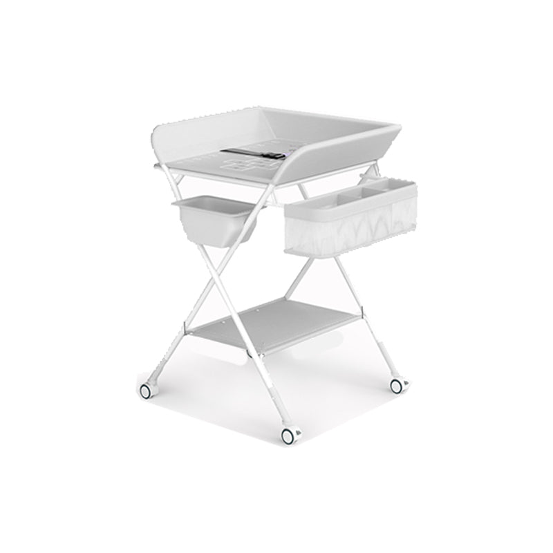 Modern Folding Baby Changing Table Metal Flat Top Changing Table