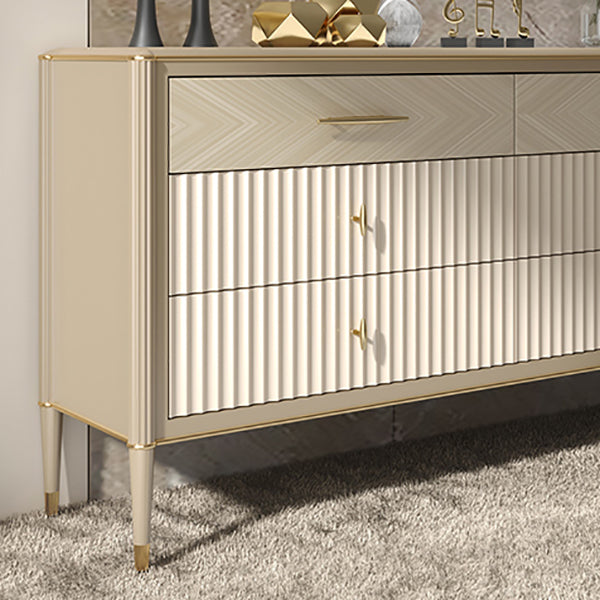 Wooden Storage Chest Dresser Glam Storage Chest with 6 Drawers