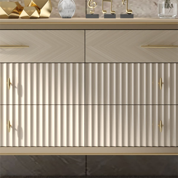 Wooden Storage Chest Dresser Glam Storage Chest with 6 Drawers