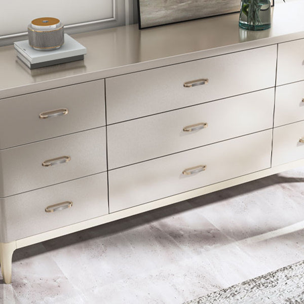 Horizontal Storage Chest Dresser Glam Storage Chest with Drawers