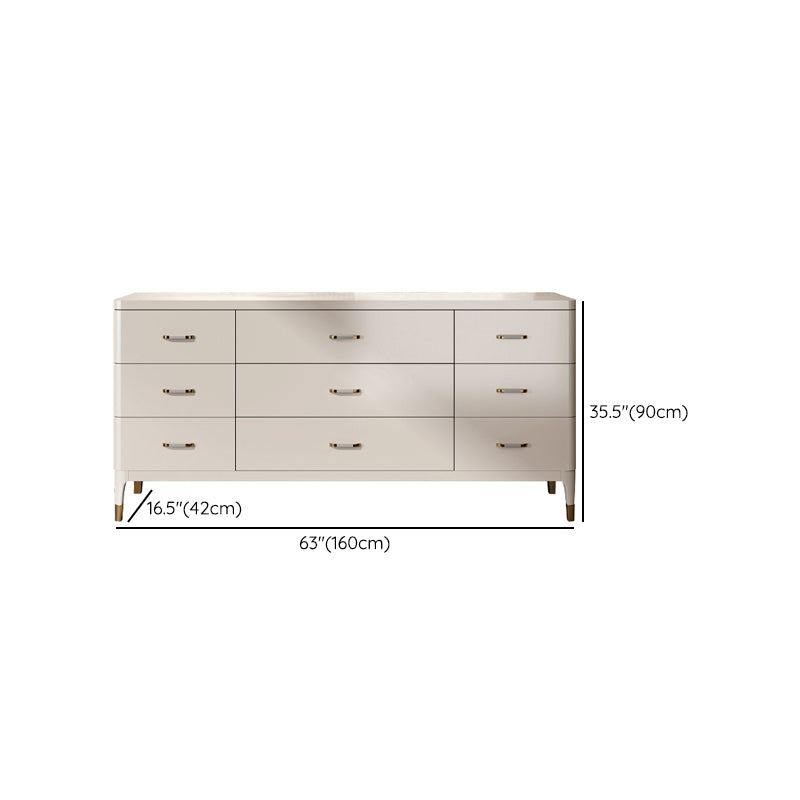 Horizontal Storage Chest Dresser Glam Storage Chest with Drawers