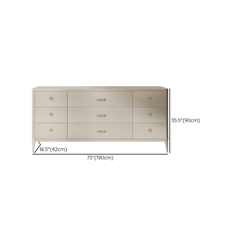 Horizontal Storage Chest Dresser Glam Storage Chest with Drawers