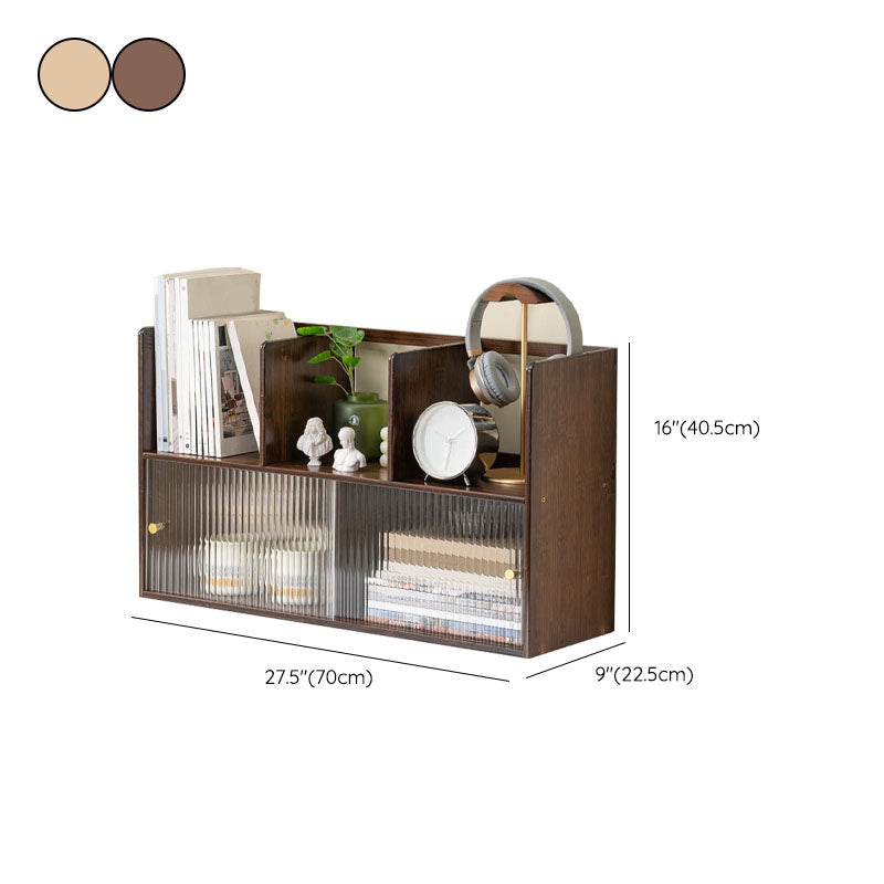 Closed Back Vertical Bookshelf Contemporary Wood Bookcase with Cabinets