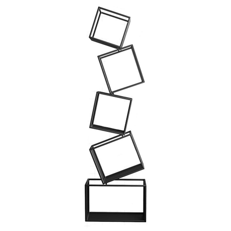 4 Shelves Contemporary Etagere Bookcase Open Back Metal Bookshelf