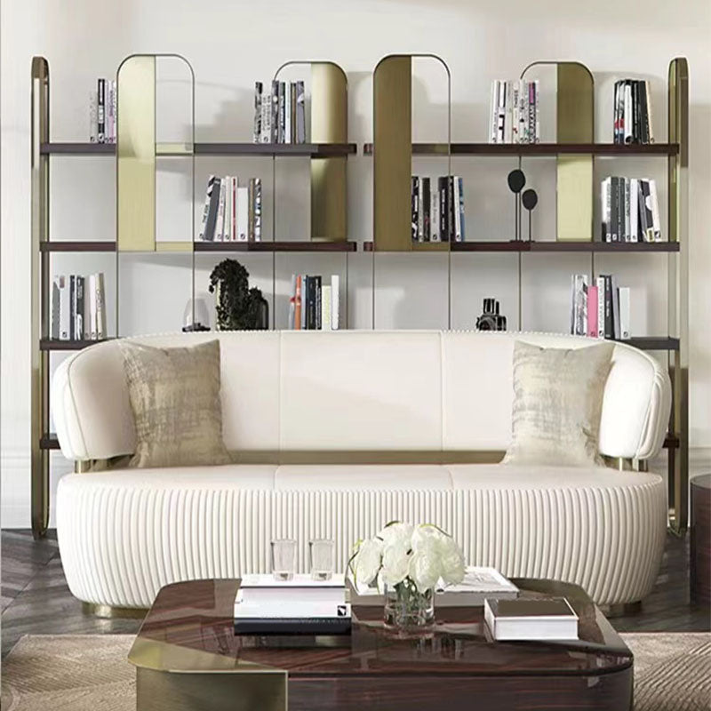 4 Shelves Contemporary Bookcase Standard Metal Open Back Bookshelf