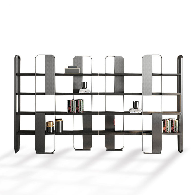 4 Shelves Contemporary Bookcase Standard Metal Open Back Bookshelf
