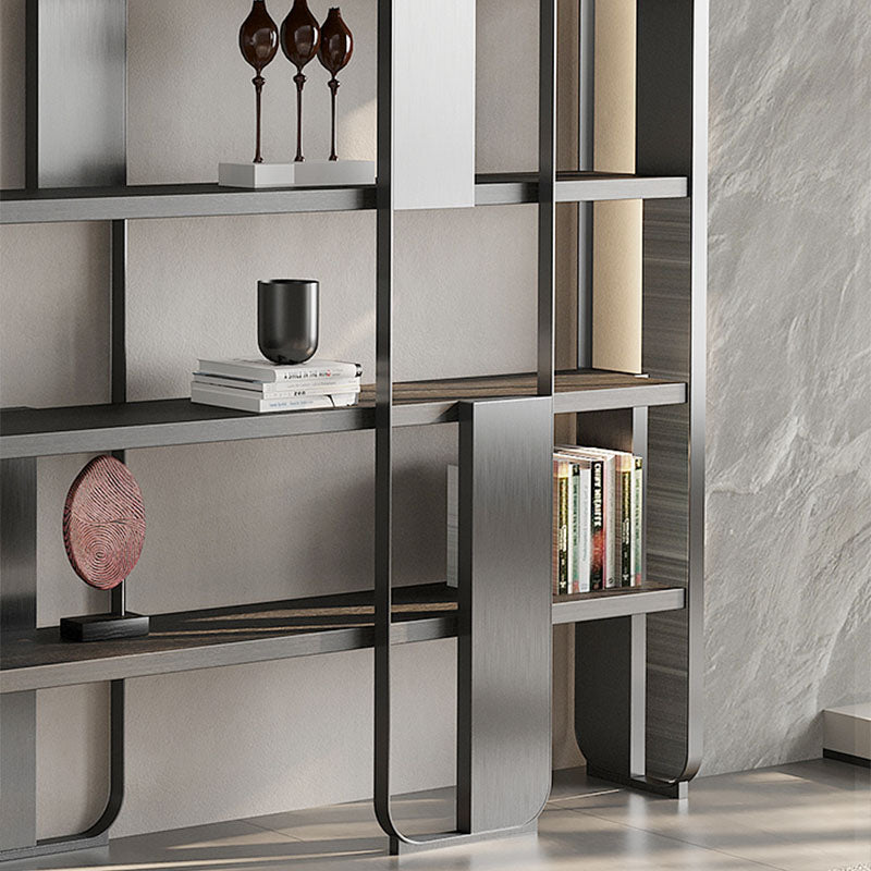 4 Shelves Contemporary Bookcase Standard Metal Open Back Bookshelf