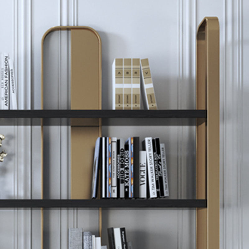 4 Shelves Contemporary Bookcase Standard Metal Open Back Bookshelf