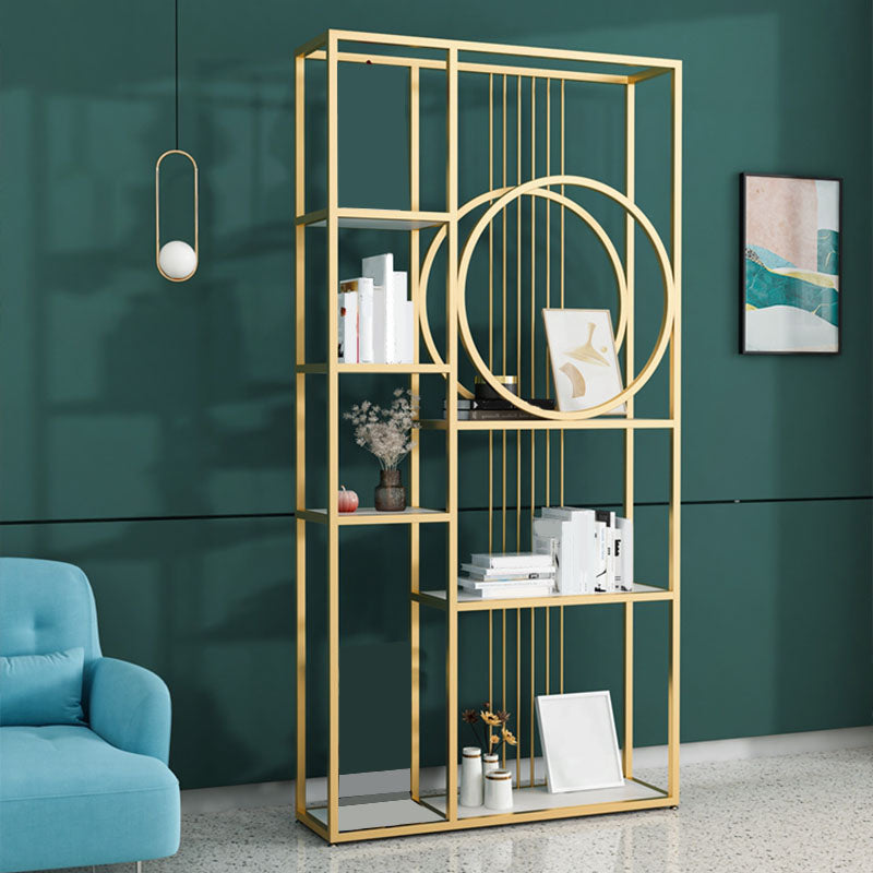 Etagere Contemporary Bookshelf Open Back Metal Bookcase with Shelves