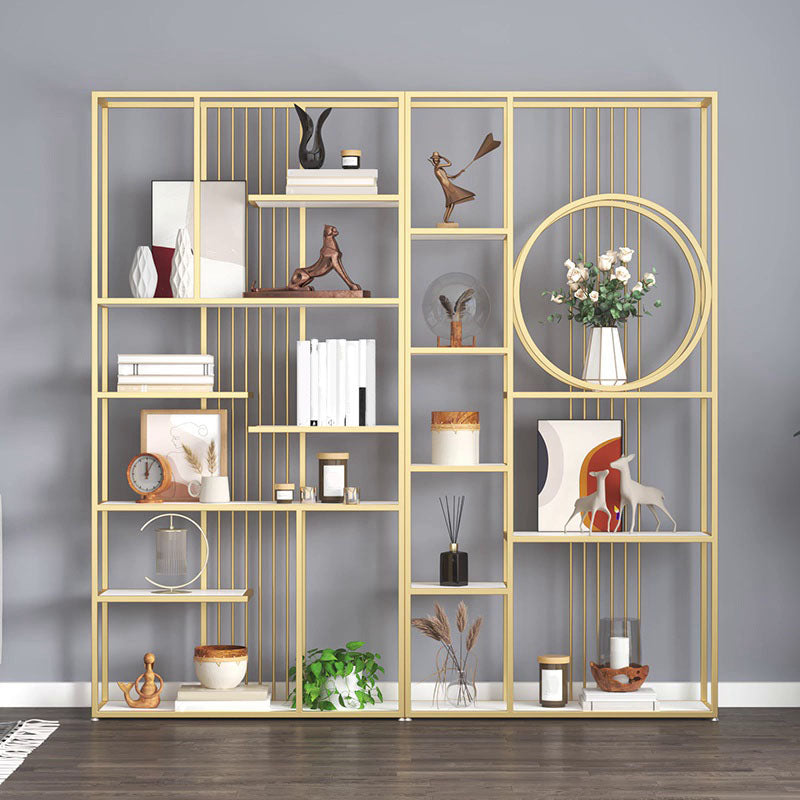 Etagere Contemporary Bookshelf Open Back Metal Bookcase with Shelves