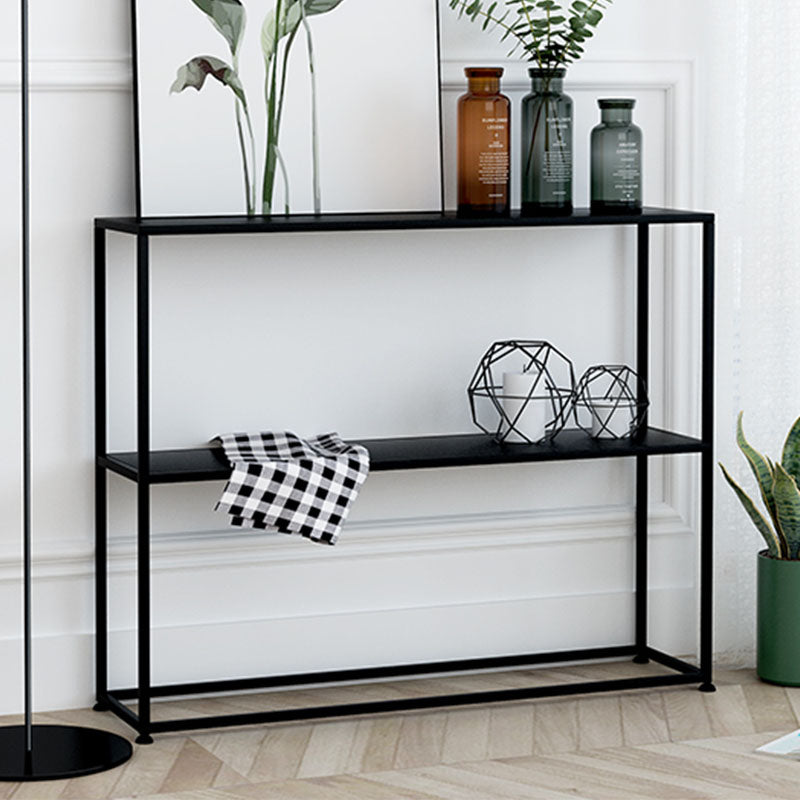 Contemporary Metal Bookshelf Etagere Open Back Bookcase with Shelves