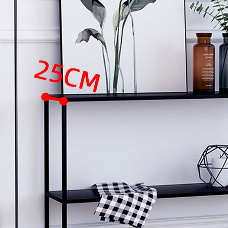 Contemporary Metal Bookshelf Etagere Open Back Bookcase with Shelves