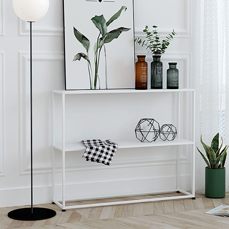 Contemporary Metal Bookshelf Etagere Open Back Bookcase with Shelves