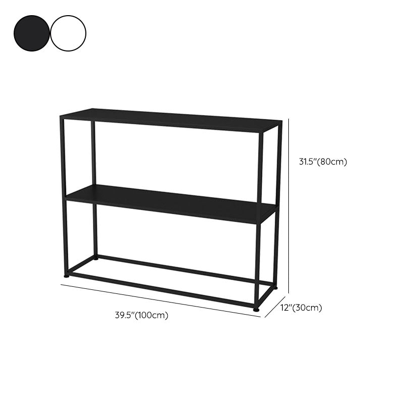 Contemporary Metal Bookshelf Etagere Open Back Bookcase with Shelves