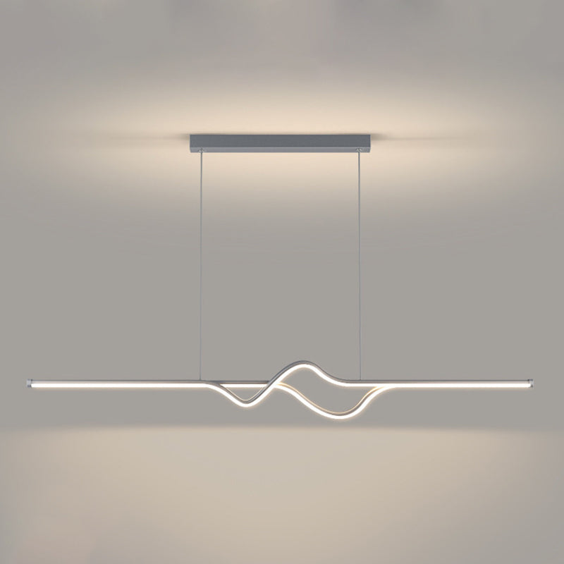 Linear Ceiling Pendant Minimalist Mental 1 Light Hanging Lamp