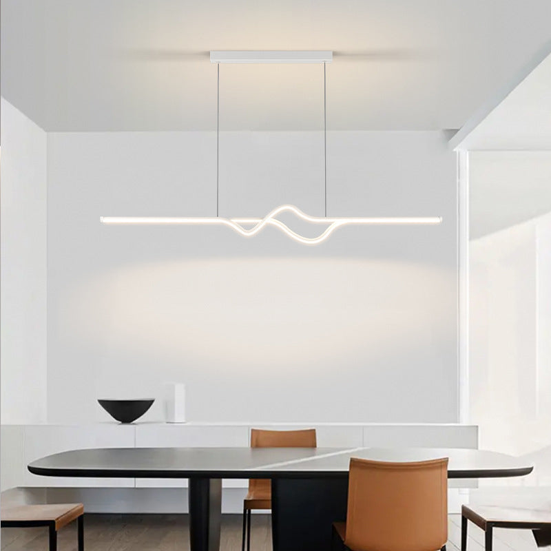 Linear Ceiling Pendant Minimalist Mental 1 Light Hanging Lamp