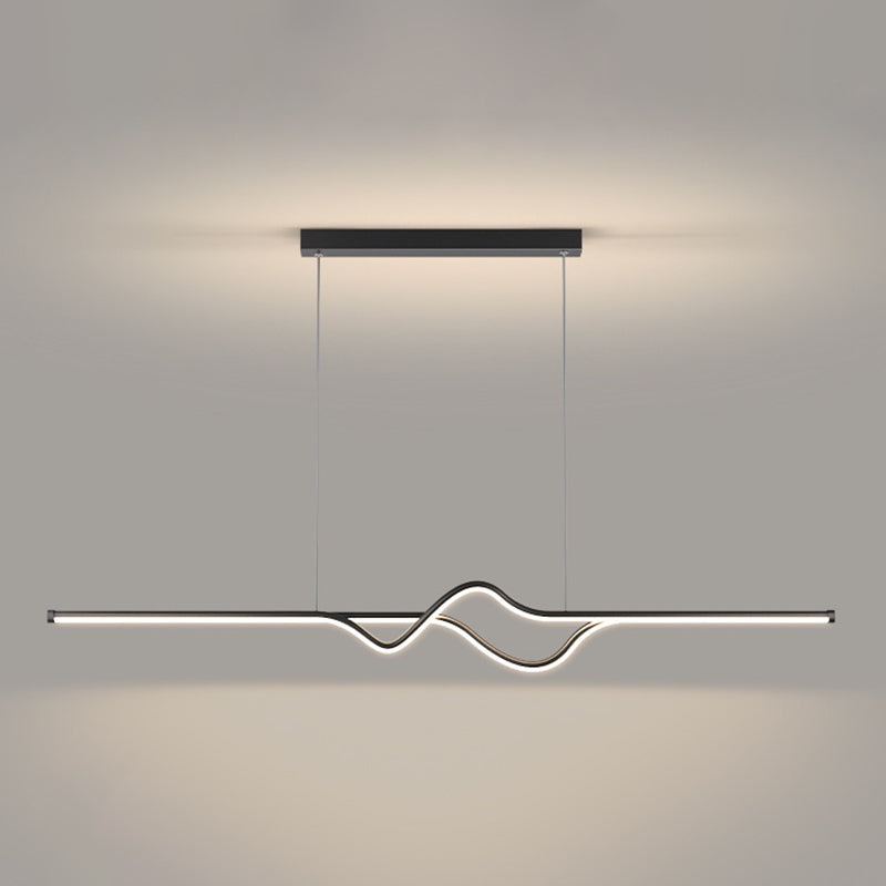 Linear Ceiling Pendant Minimalist Mental 1 Light Hanging Lamp
