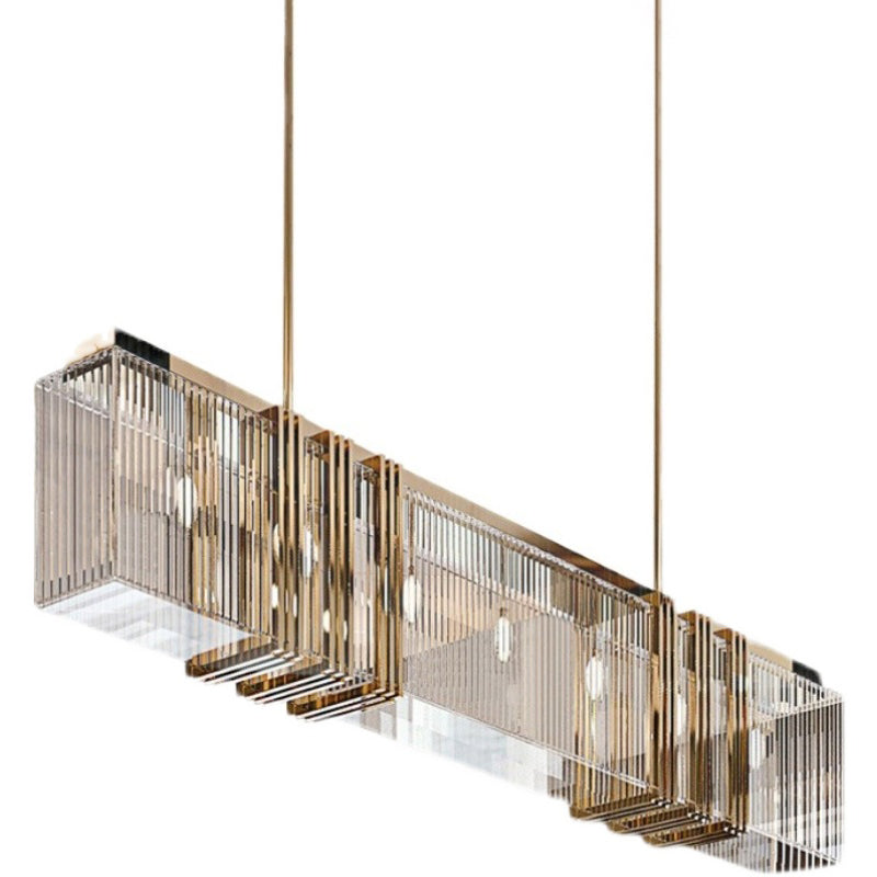Nordic Style Hanging Lamp Rectangle Shape Island Light Fixture for Living Room