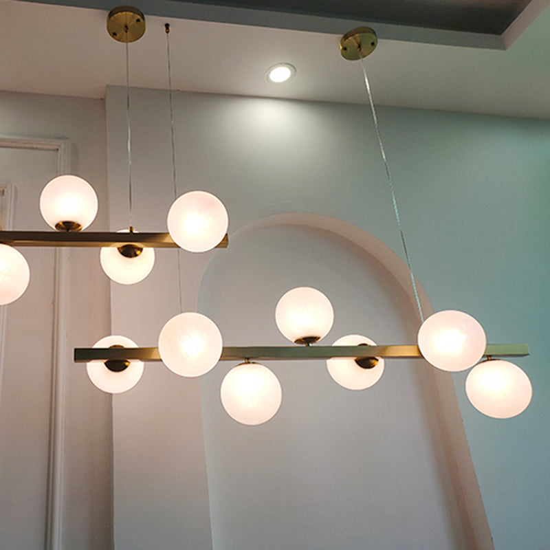 Nordic Style Hanging Lamp Ball Shape Island Light Fixture for Living Room