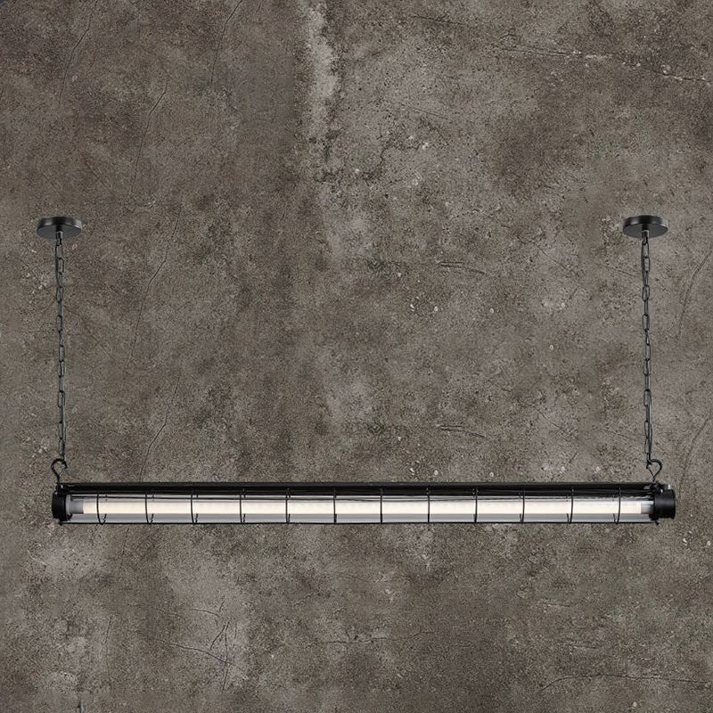 Industrial Style Hanging Lamp Iron Frame Island Light Fixture for Living Room