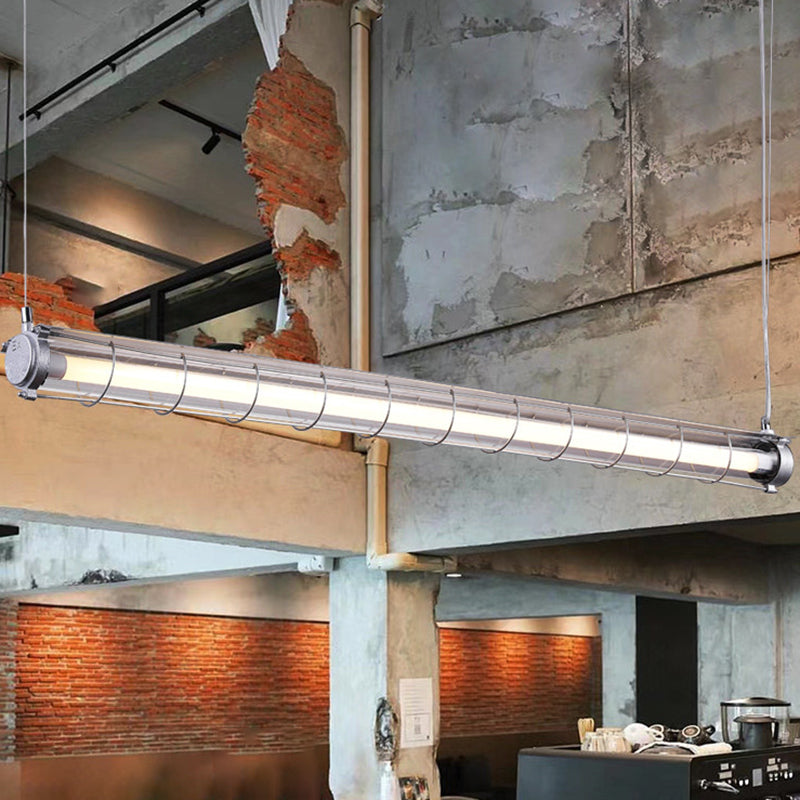 Industrial Style Hanging Lamp Iron Frame Island Light Fixture for Living Room
