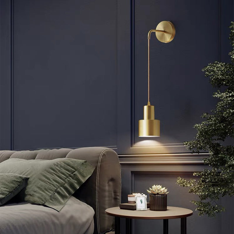 Postmodern Wall Lamp Metallic Shade Wall Light Sconce for Sitting Room