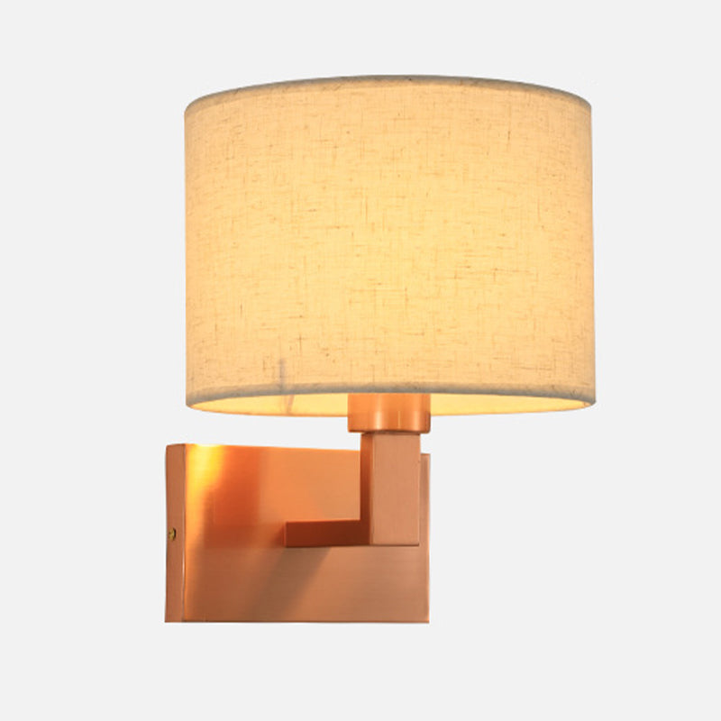 Cylinder Wall Lighting Modern Creative Fabric Wall Sconces in Gold