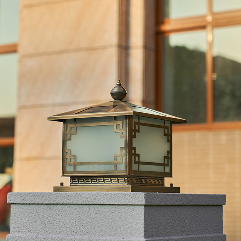 Household LED Pillar Lamp Modern Solar Lighting Fixture for Garden
