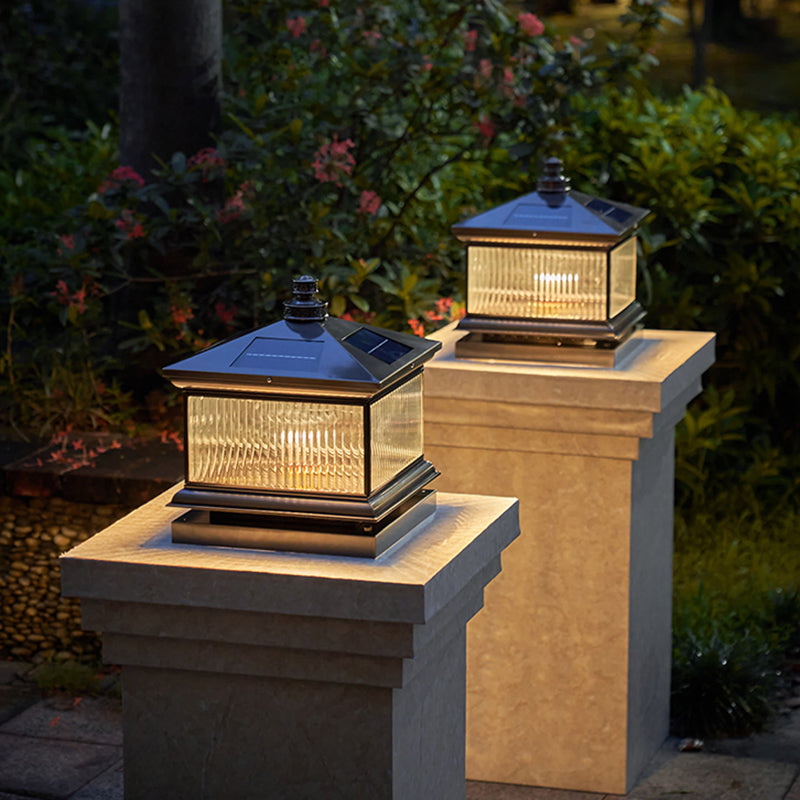 Modern LED Pillar Lamp Simple Solar Lighting Fixture for Garden