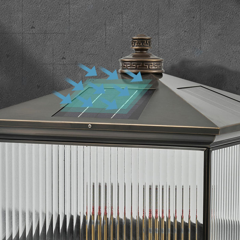 Modern LED Pillar Lamp Simple Solar Lighting Fixture for Garden