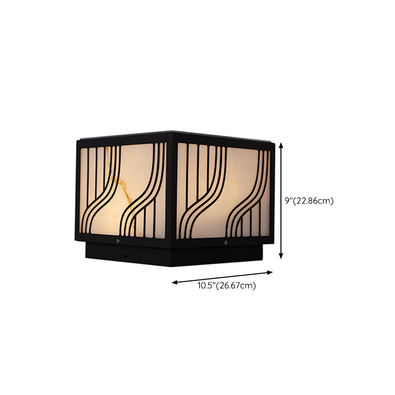 Modern LED Pillar Light Black Solar Lighting Fixture for Garden