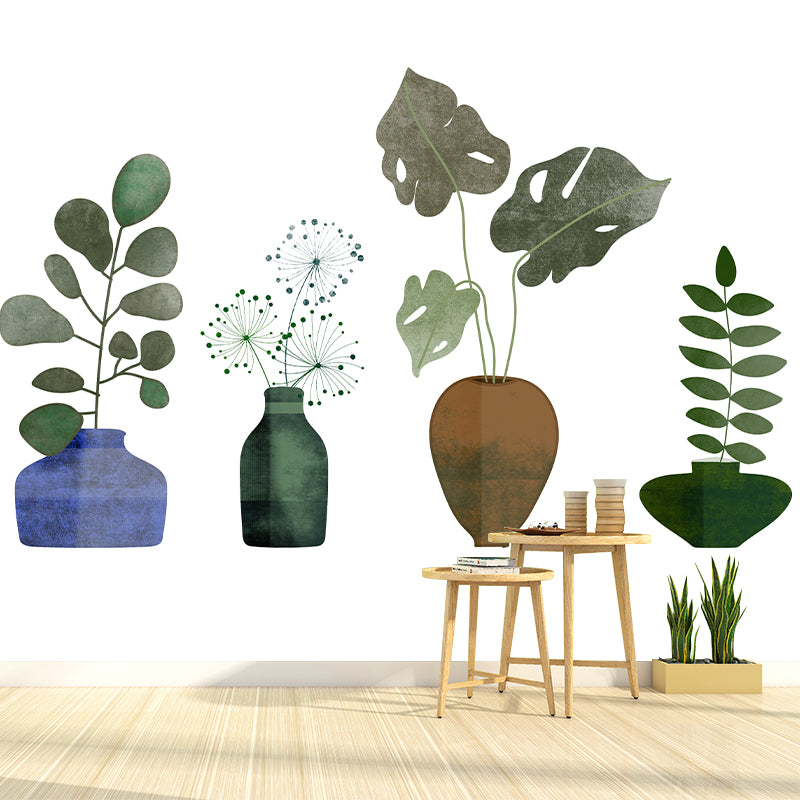 Tropical Plant Mural Wallpaper Environment Friendly Bedroom Wall Mural