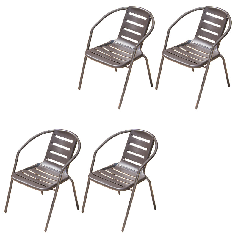 Tropical Patio Arm Chair Wicker Stacking With Arm Outdoor Bistro Chairs