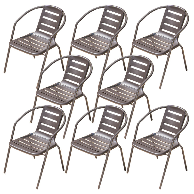 Tropical Patio Arm Chair Wicker Stacking With Arm Outdoor Bistro Chairs