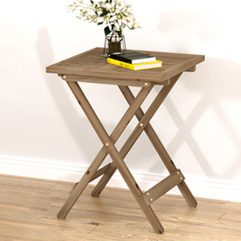 Modern Wood Patio Dining Table 1/2/3 Pieces Collapsible Dining Set for Courtyard