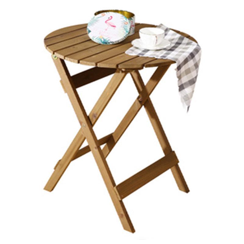 Modern Wood Patio Dining Table 1/2/3 Pieces Collapsible Dining Set for Courtyard