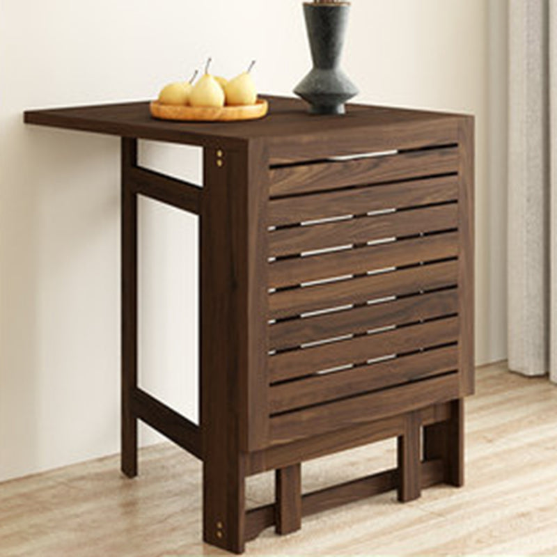 Modern Wood Patio Dining Table 1/2/3 Pieces Collapsible Dining Set for Courtyard