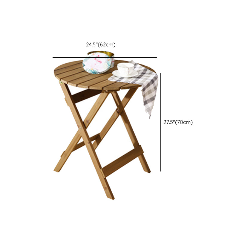 Modern Wood Patio Dining Table 1/2/3 Pieces Collapsible Dining Set for Courtyard