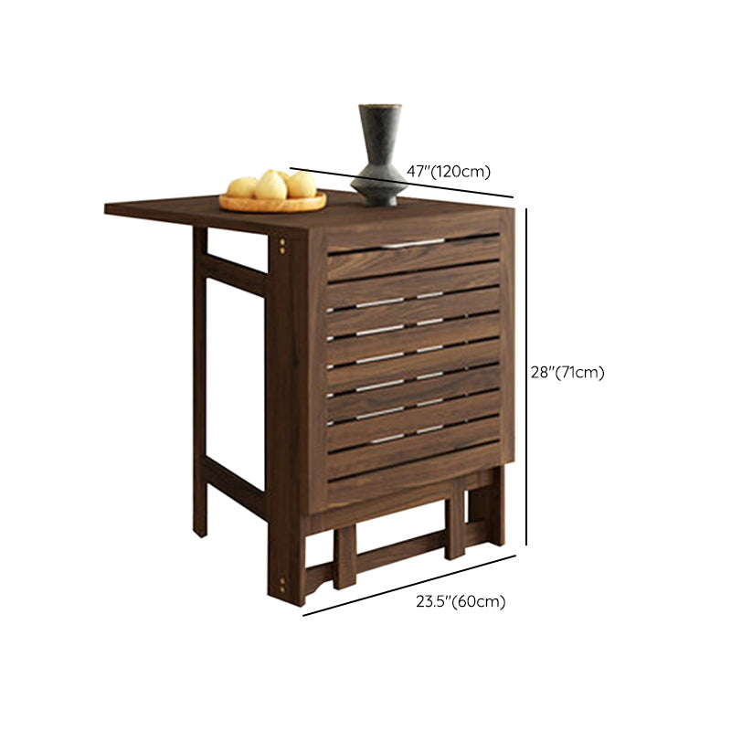 Modern Wood Patio Dining Table 1/2/3 Pieces Collapsible Dining Set for Courtyard