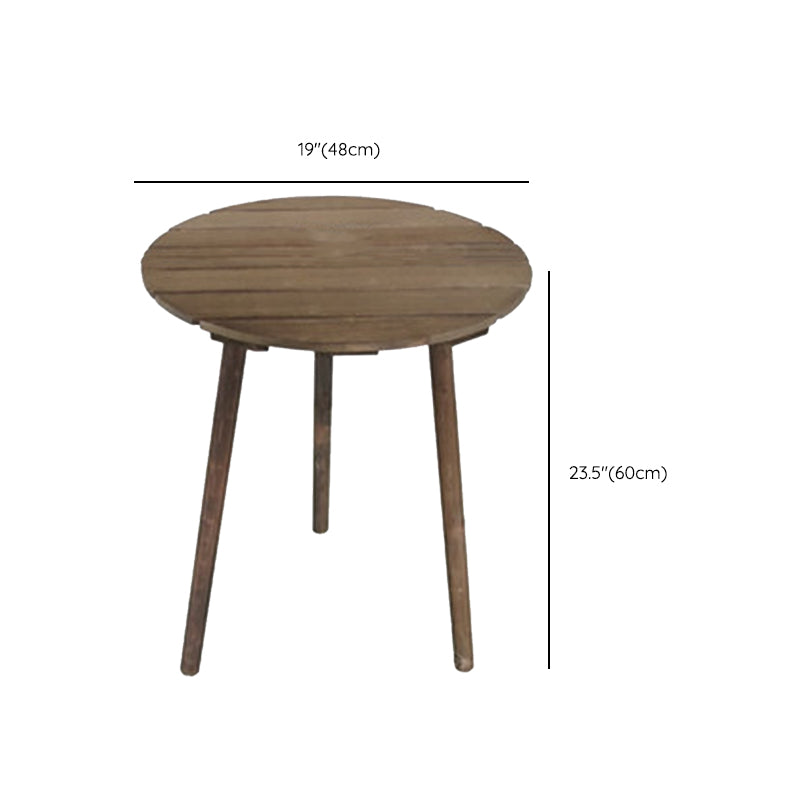 Modern Wood Patio Dining Table 1/2/3 Pieces Collapsible Dining Set for Courtyard