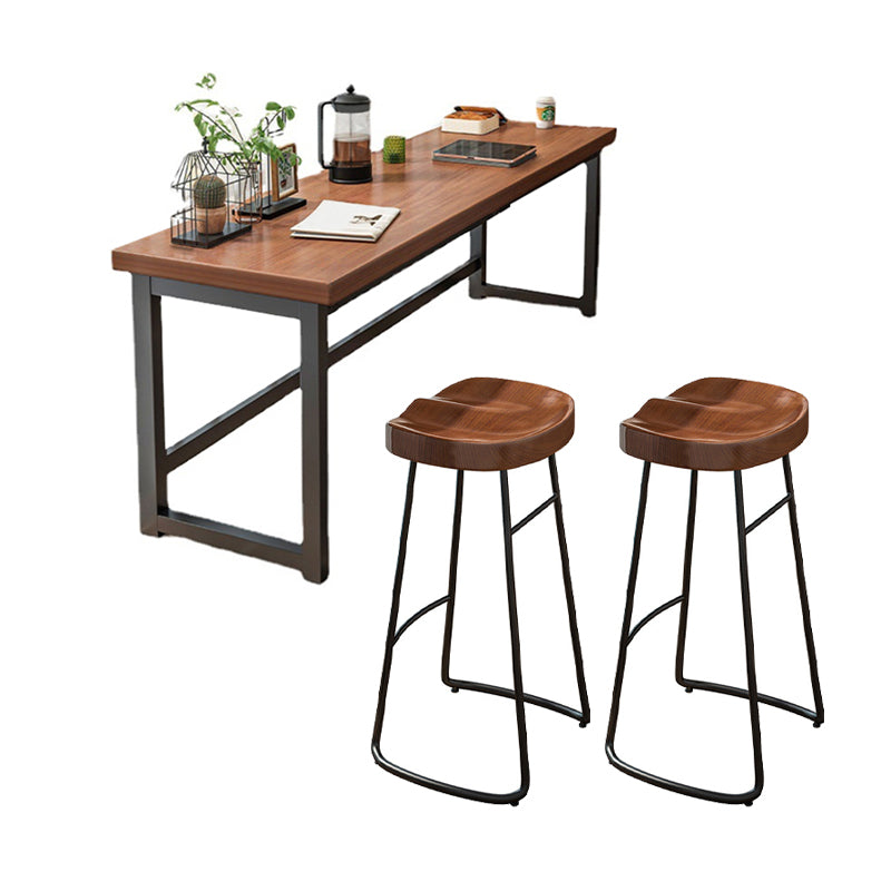 Modern Rectangle Wood Counter Table 2/3/4 Pieces Bar Table Set for Balcony